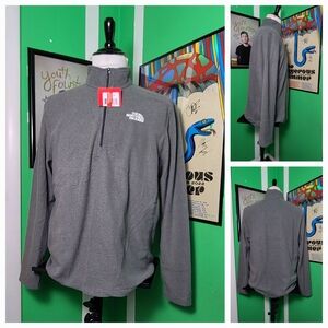 The North Face Men’s L Gray Quarter Zip Fleece Lightweight Pullover L/S